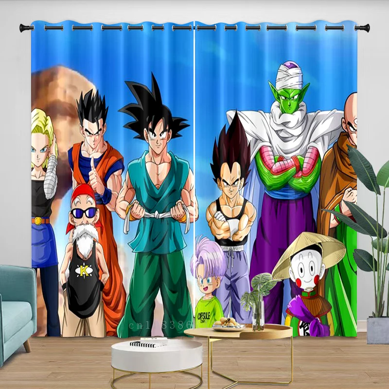 Blackout Curtain Anime Dragon Ball with Ring Window Bedroom Living Room Decoration for Children Kids Boys Adults Christmas Gift