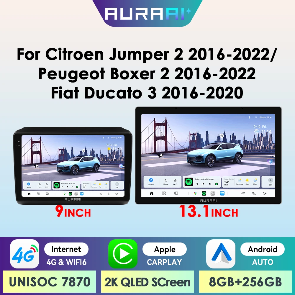 Écran intelligent Android AURAAI X100 pour Fiat Ducato 3 Citroën Jumper Peugeot Boxer 2016 - 2022 UIS7870 GPS Auto CarPlay 1