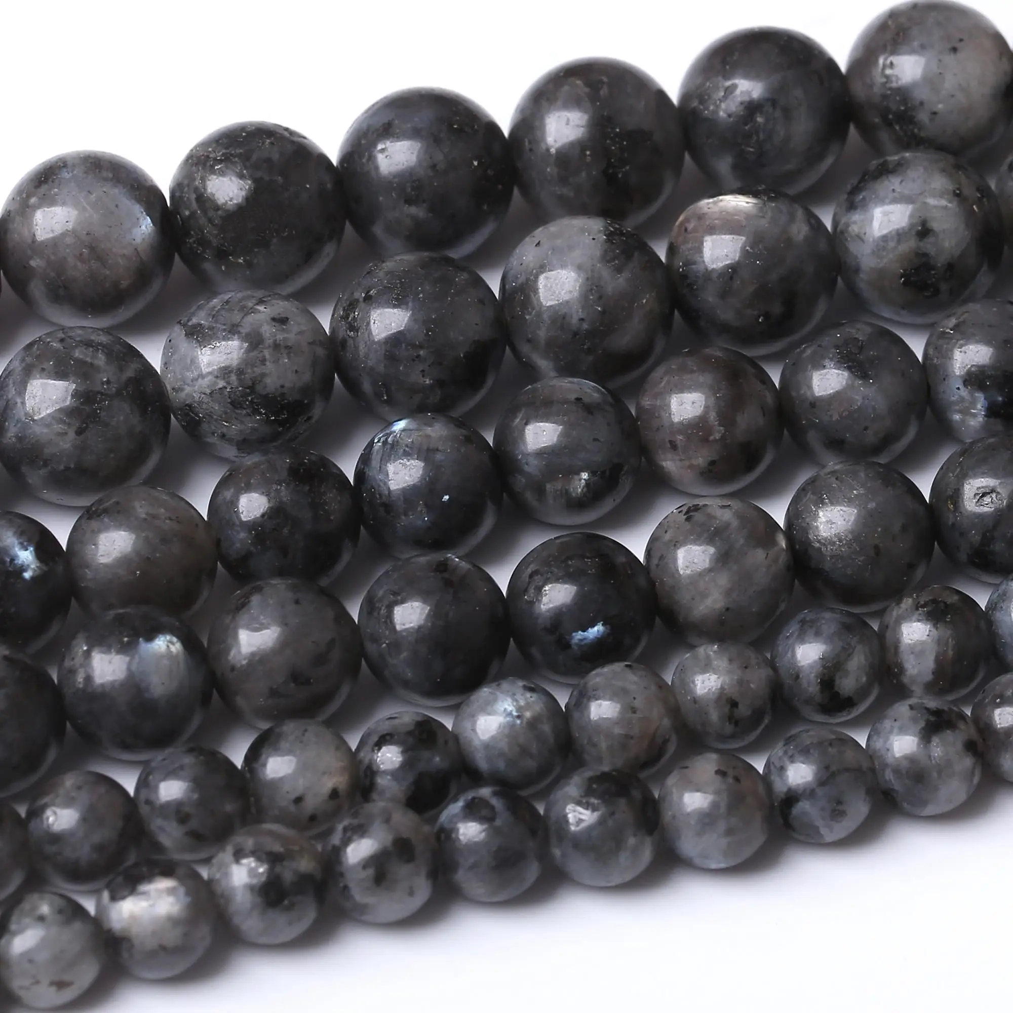 Natursteinperlen, 4–12 mm, schwarzer Labradorit, rund, lose Distanzperlen für Schmuckherstellung, DIY-Armbänder, Ohrringe, Zubehör