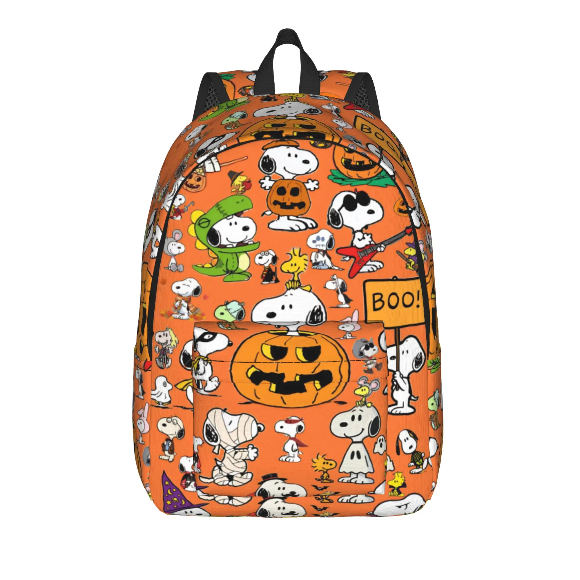 Snoopys Pumpkin Halloween Backpack for Men Women Cool High School Hiking Travel Daypack  Laptop Computer Canvas Bags Sports