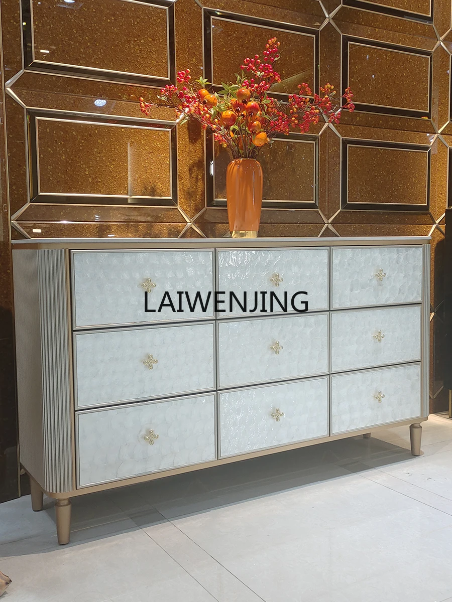 

HLZ light luxury style shell marble drawer storage chest