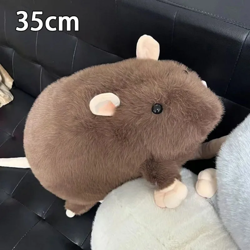 Mignon 35cm souris poupée en peluche surdimensionné seiche souris poupée dessin animé doux Animal Figure enfant cadeau anniversaire jouet