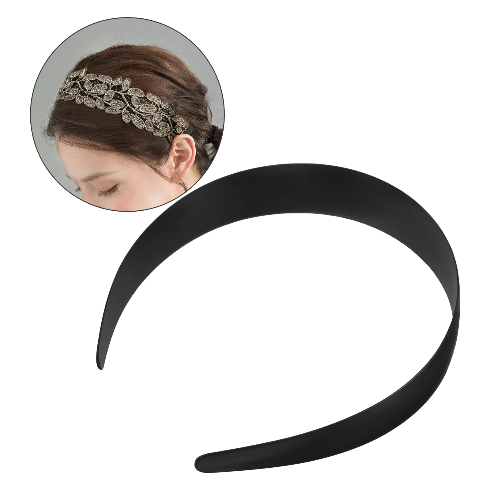 12 Pcs Base Headband Blank Hair Hoop Headbands for Girls DIY Women Non-slip Miss