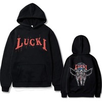 Rapper Lucki Faith Graphic Print Hoodie Male Casual Fashion Men Women Hoodies Fashion Letter Printed Graphic Sweatshirts Loose