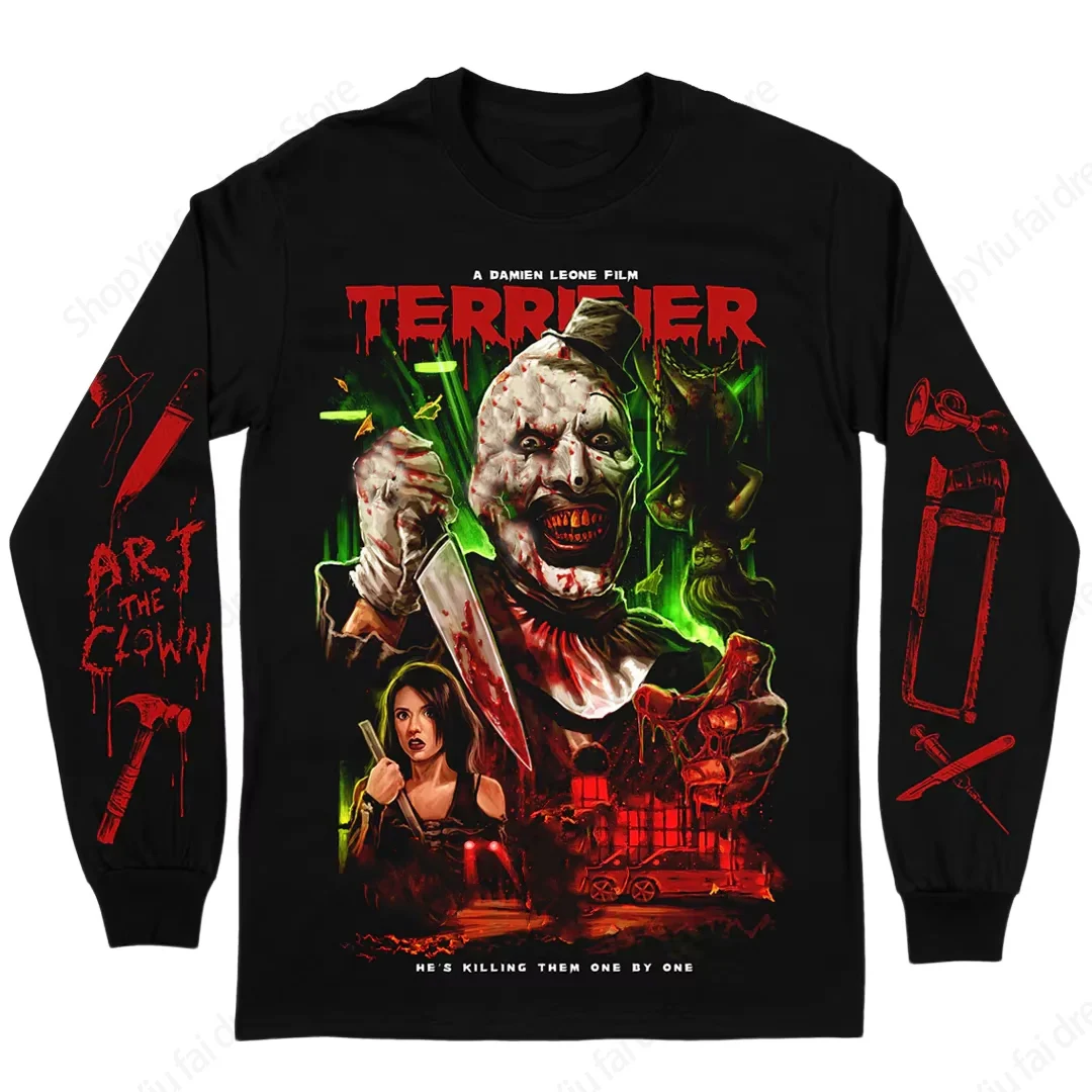 Men's Long Sleeve T-shirt 3D Hot Sale Classic Movie Terrifier Print T-shirt Men's Women's Tshirt Tops Tees Horror T Shirt New