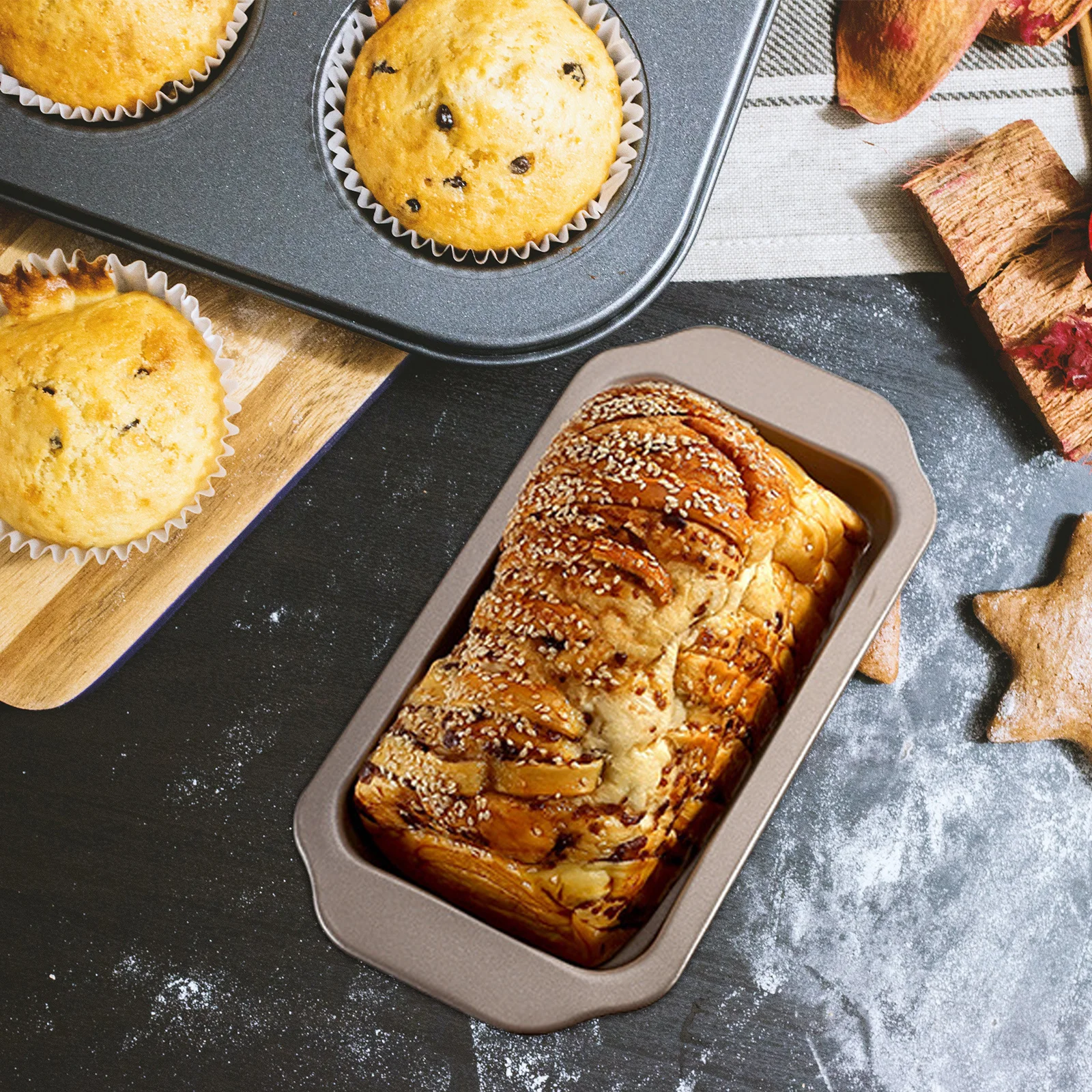 

Deep Baking Pan Carbon Steel Nonstick Rust Scratch Resistant Oven Kitchen Bakeware Cake Bread Mold Baking Pan