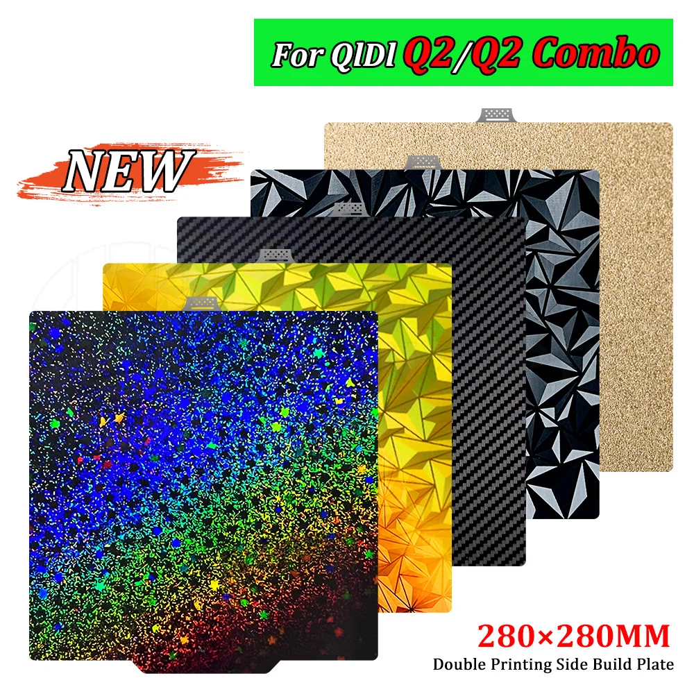 

For QIDI Q2/Q2 Combo 280x280mm Build Plate Spring Steel Sheet PEI PEO PET PEY Chameleon Starry sky Hotend Bed Smooth Plate