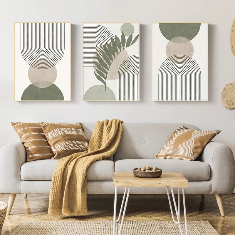 Poster artistique mural de style minimaliste moderne nordique, plantes vertes Mimosa, décoration de la maison, peintures sur toile