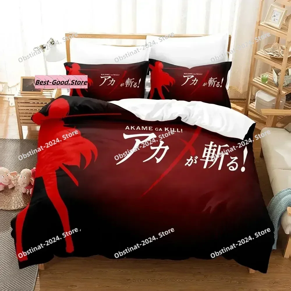 Akame Ga KILL Bedding Set Duvet Cover Full Queen King Size Pillowcase Bed Printed Bed Set Aldult Kid Bedroom Kawaii Aniem Kids
