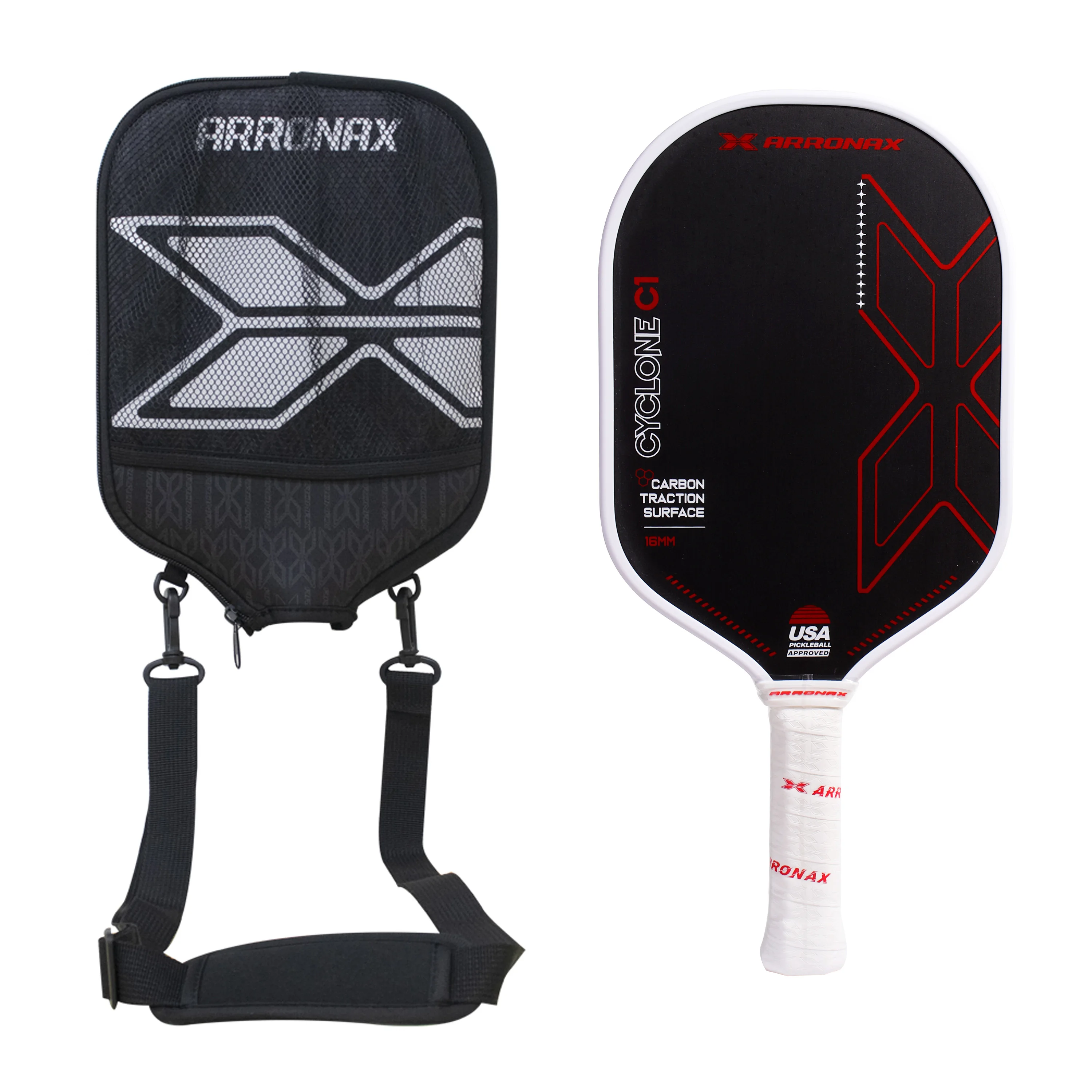 ARRONAX Thermoformed Carbon Fiber Pickleball Paddle 16mm Professional Pickle Ball Racket Racquet Men Women Child