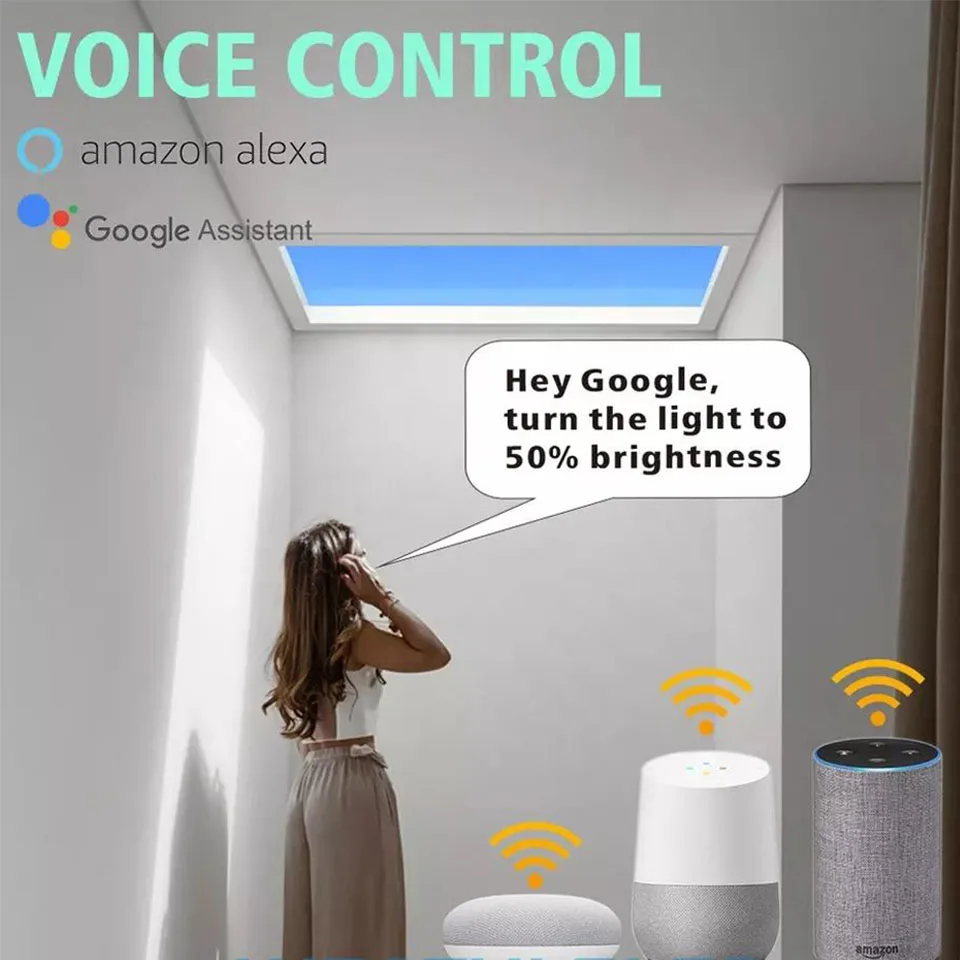 Modern Coelux LED Skylights Artificial Virtual Blue Sky Indoor Ceiling Panel Light Nanotechnology Smart Virtual Sunlight