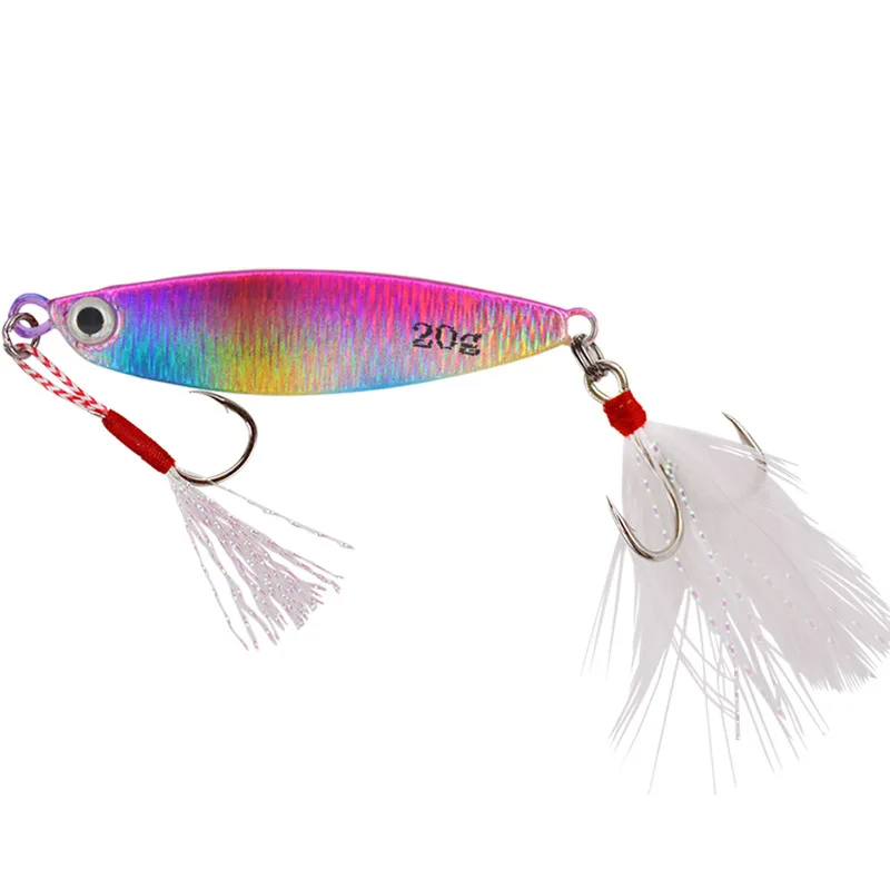 WEIHE 7G 10G 15G 20G 30G wholesale hard 3D fish eyes sinking jigging lure metal artificial sea bass small lead lure