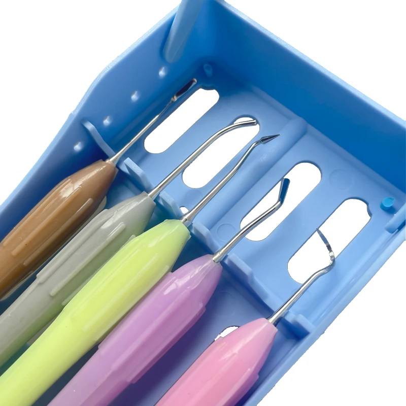 

5Pcs/set Dental Resin Filler Aesthetic Restoration Kit Silicone Handle with Disinfection Box Set Dental Products