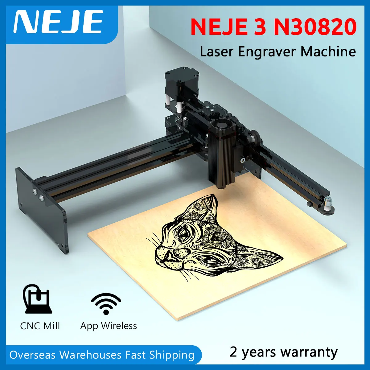 NEJE-grabador láser 3 40W/NEJE 3 Frame DIY Cutter-máquina de grabado láser, impresora de 32 bits, enrutador láser CNC LightBurn GRBL