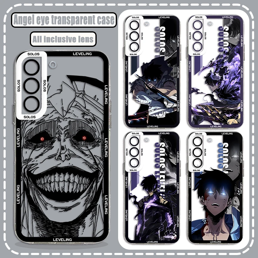 Solos Leveling Anime Phone Case For Samsung S24 S23 S22 S21 S20 S10 FE Note20 Note10 Plus Ultra Lite 5G Soft Clear TPU Cover