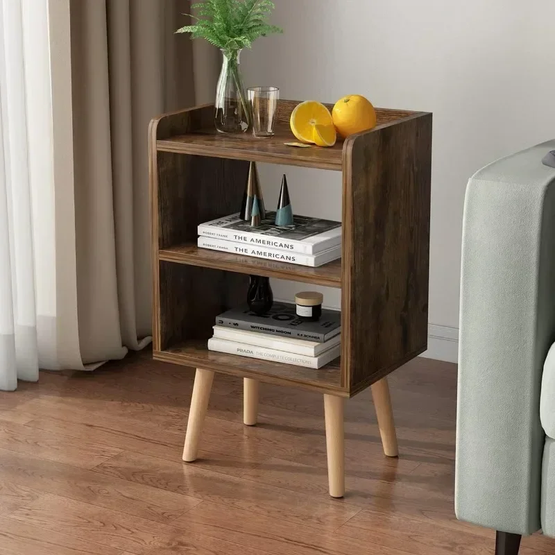 

Mid-Century Modern Bedside Tables with Storage Shelf, Minimalist and Practical End Side Table, Fashion Bedroom Furnitur