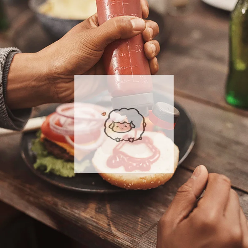 Botella exprimible a prueba de fugas de 3/6 oz con escala, set de botellas portátiles para salsa de ensalada y aceite, contenedor picante para pícnic al aire libre