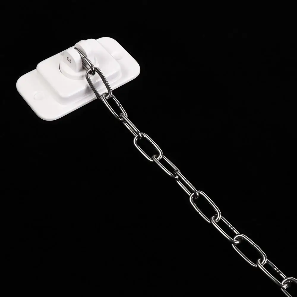 Blocco di sicurezza per finestra regolabile Blocco a catena per telaio per finestra robusto ABS Nessuna perforazione Limitatore per finestra autoadesivo Casa