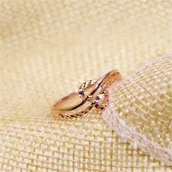 585 Purple Gold Plated 14K Rose Gold Exquisite Geometric Rings For Women Simple Charm Party Jewelry For Girlfriend Gifts
