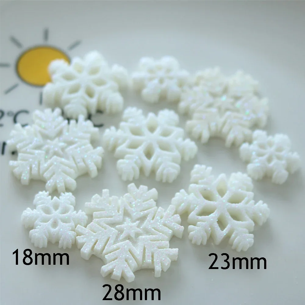 10PCS Christmas Snowflakes Series Resin Flat Back Cabochons For Scrapbooking DIY Jewelry Craft Embellishments Accessories