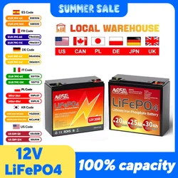 12V 20Ah 25Ah LiFePO4 Battery Pack Lithium Iron Phosphate Rechargeable Batteries Deep Cycle for Electric Scooter Marine Boat