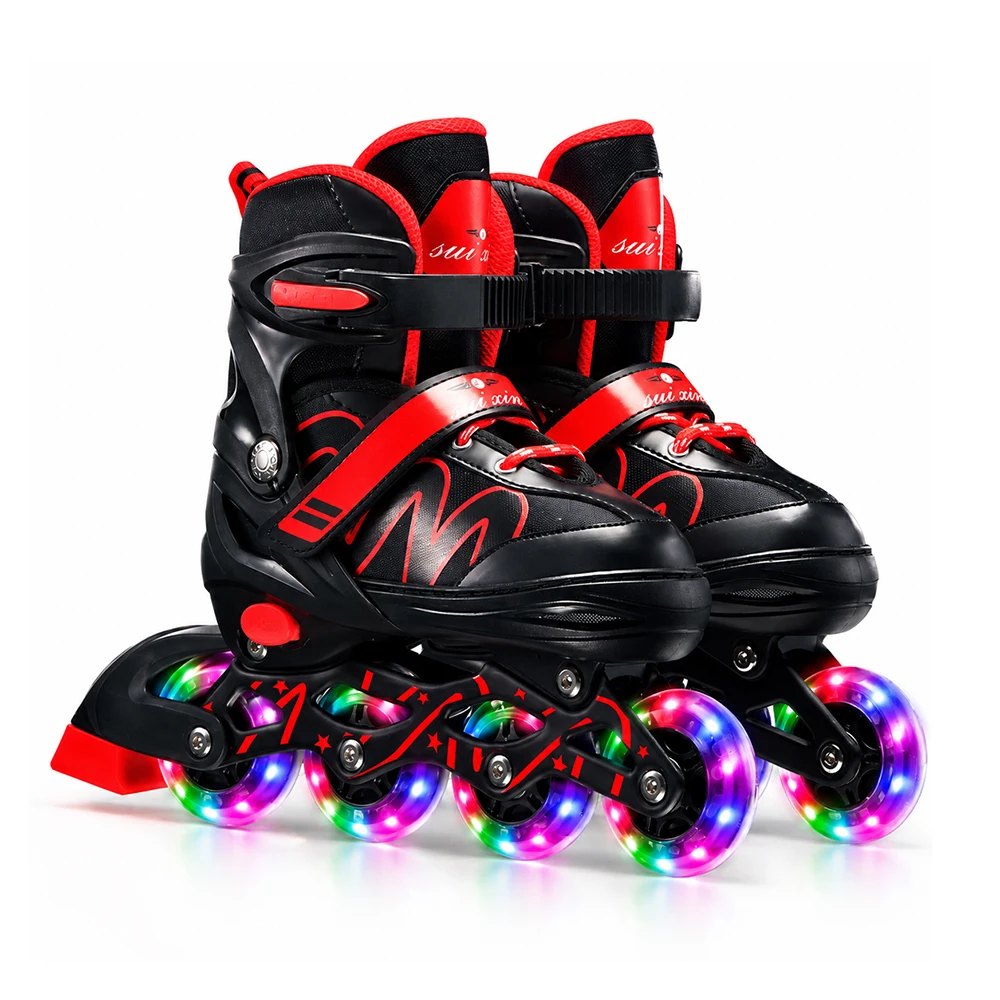 patins-a-roulettes-ajustables-pour-enfants-garcons-et-filles-avec-roues-lumineuses-chaussures-de-patinage-d'exterieur-frein-de-securite-abec7-pour-debutants-et-jeunes-sportifs