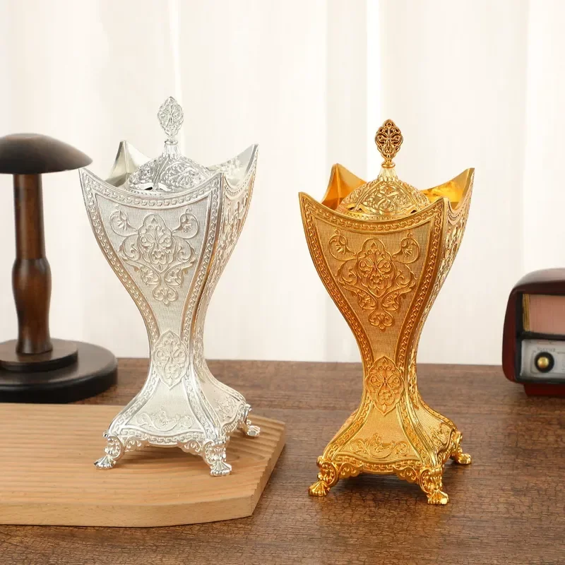 New Arabian Style Metal Alloy Aromatherapy Stove European Light Luxury Aroma Burner Gift Ornament for Restaurant Guest