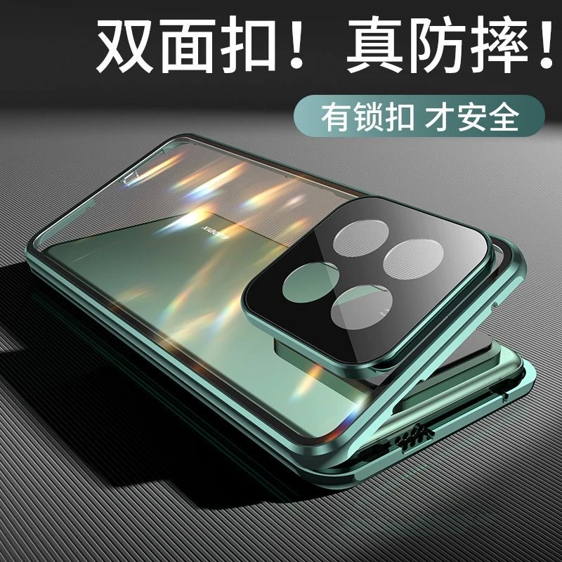 حافظة كاملة 360 لهاتف Honor 400 حافظة ذكية لهاتف Honor X7D مزدوجة الجوانب ممتصة مغناطيسية معدنية كابا غطاء حماية من الزجاج المقسى