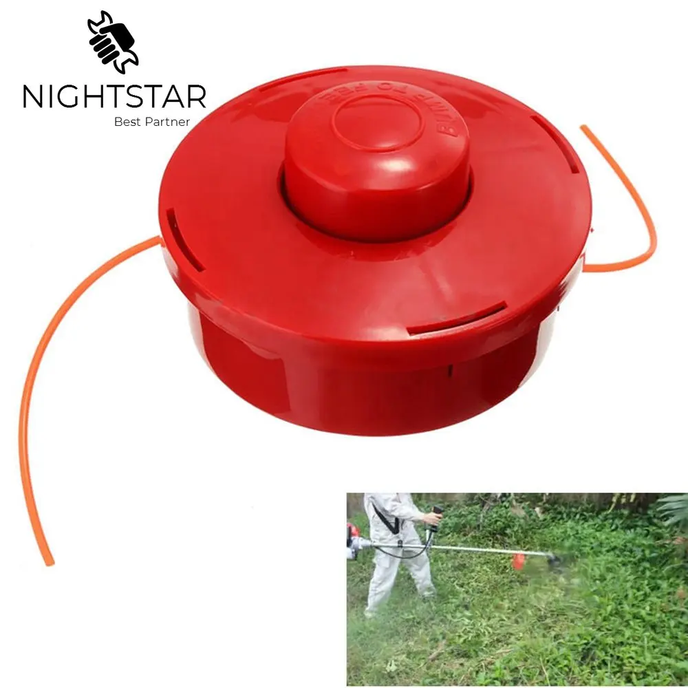 Universal Nylon Brush Mower Bump Spool Grass Trimmer Head w/2.4mm Cut Rope / Random Color Rope