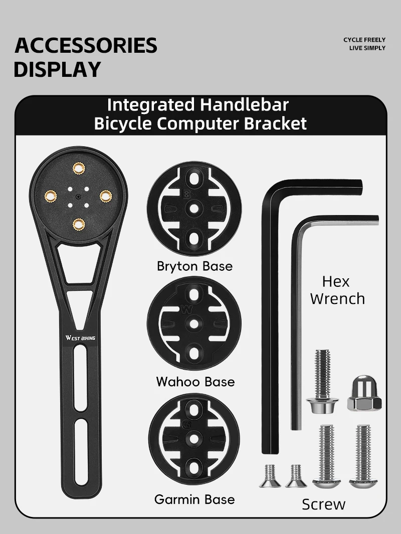 WEST BIKING Fahrradcomputerhalterung für Garmin/Bryton/Wahoo Tachometer, Fahrradbeleuchtung und Kamerahalterung, MTB-Rennradzubehör – Detail 13
