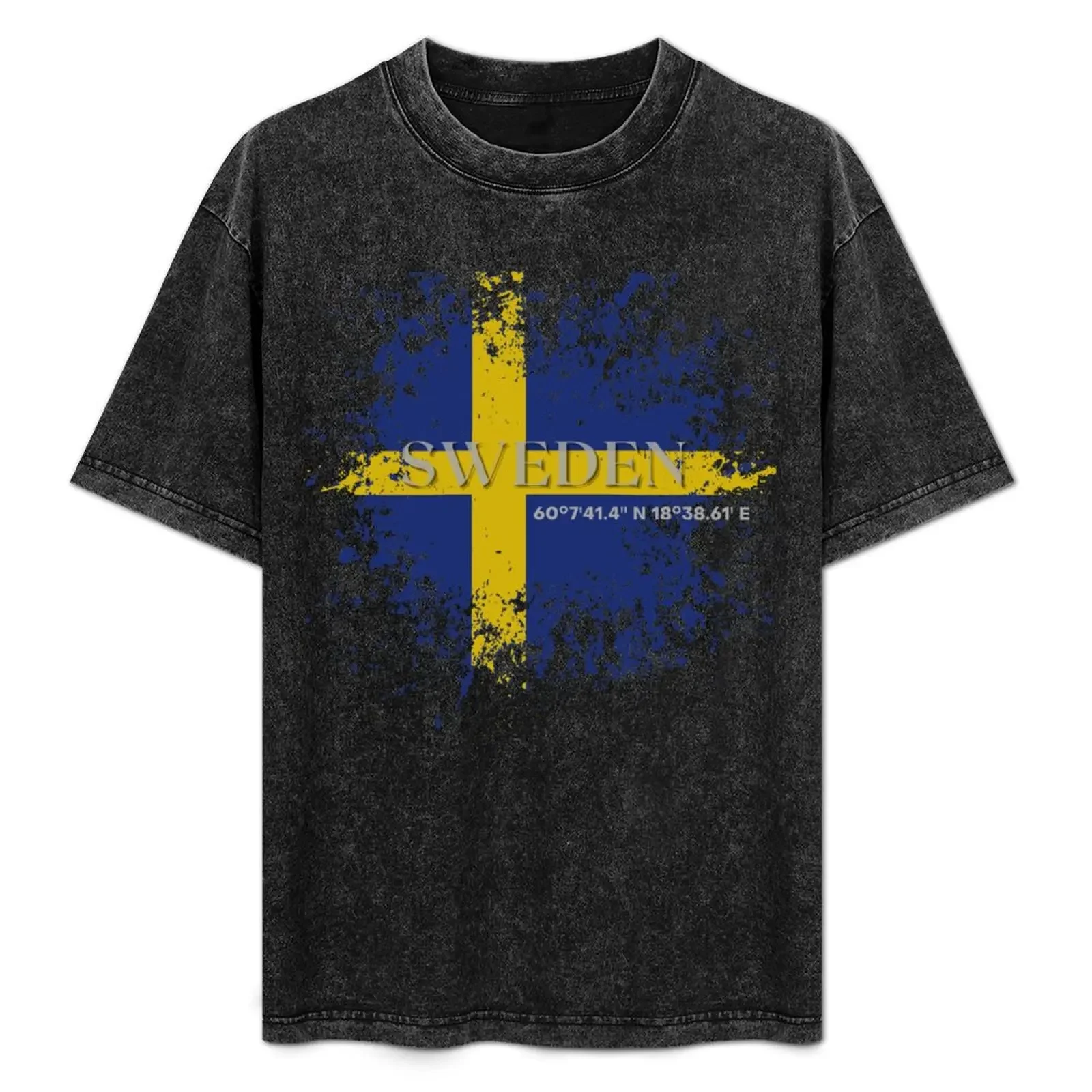 

Sweden vintage grunge flag T-Shirt clothes Man t-shirt custom shirt kawaii clothes mens t shirts pack