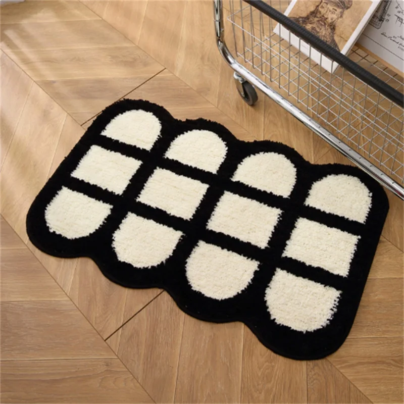 40x60cm Bathroom Imitation Cashmere Carpet Waterproof Anti-Slip Toilet Floor Mat for Entrance Living Room Bedroom 3