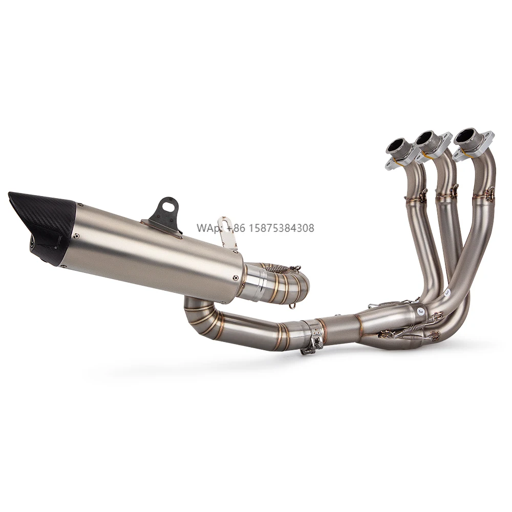 

Motorcycle Full Set Exhaust System Modify Header Pipe Zar Carbon Muffler Racing Line for Triumph Street Triple 765 R S RS 765RS