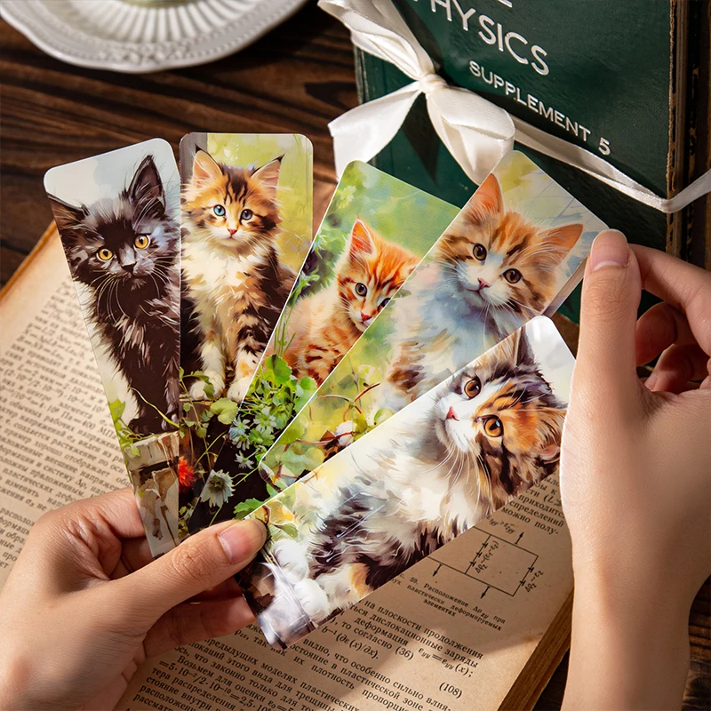 JIANQI 5 pcs/lot Cute Cat series PVC bookmarks bookmarks for books/Share/book markers/tab for books/stationery