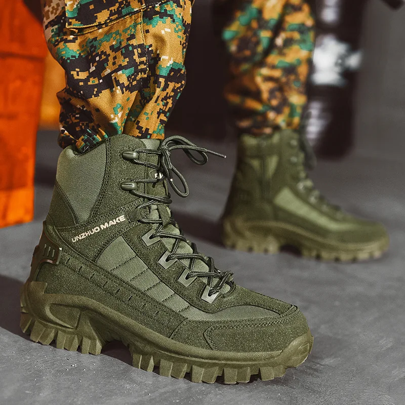 Mens Ankle Boot Men's Desert Combat Boots Tactical Boot Male Hiking Shoes Work Safety Shoes Motocycle Boots - view 4