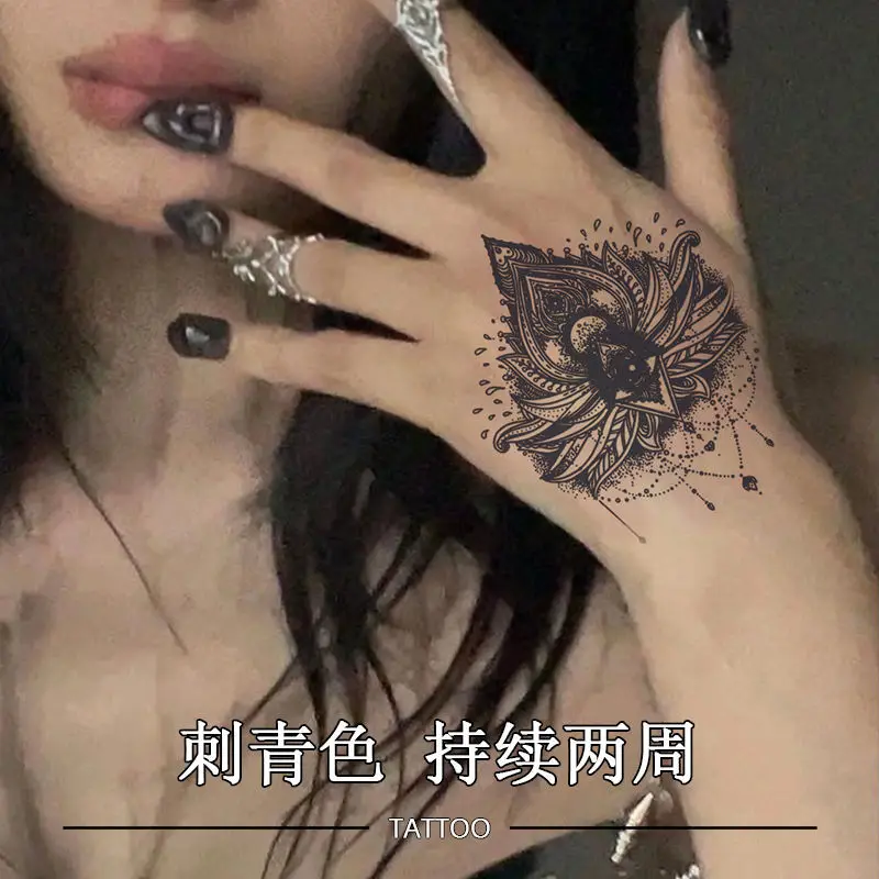 Sexy Domineering Lotus Pendant Chest Herbal Juice Tattoo Sticker Semi-Permanent Non-Reflective Waterproof Anti-Rub