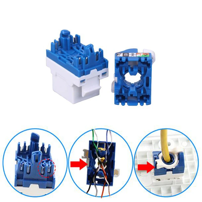 

1 шт. оберточный провод CAT6 RJ45, вставка локальной сети без инструментов, разъем модуля Ethernet Keystone, гигабитный UTP, разъем Ineternet без инструментов