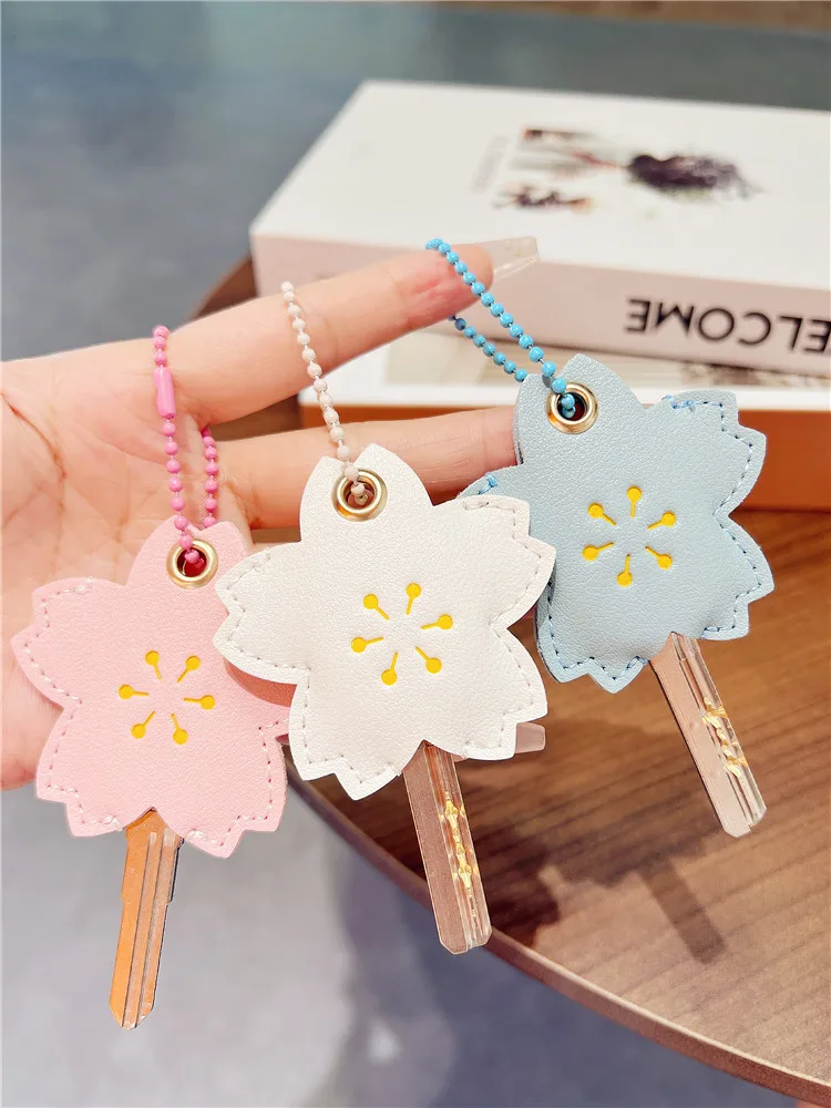 Novel Unique Design Flower Cartoon Mini Key Case Cute Leather Water Drop Access Control Card PU Protective Case