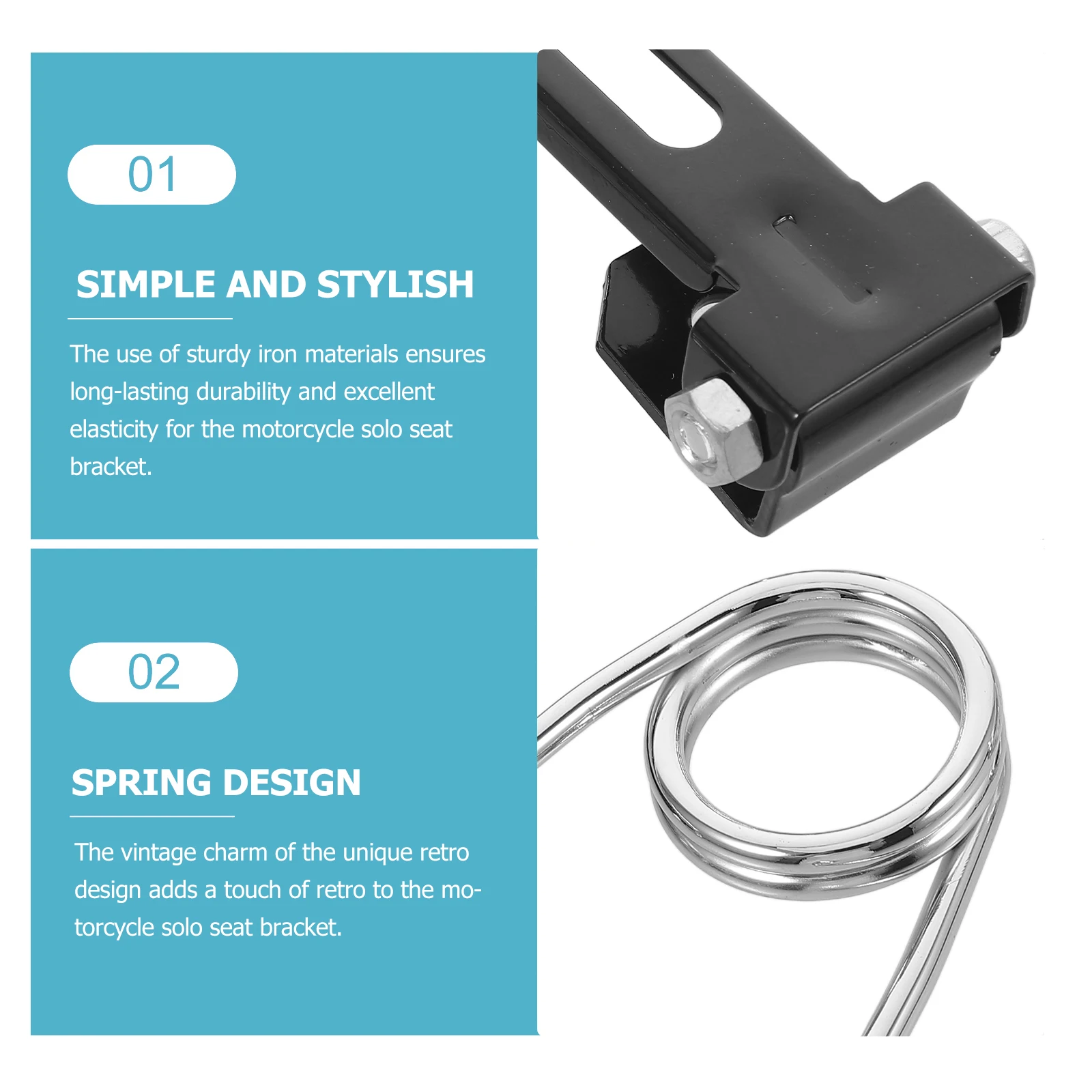 

1 Set Motorcycle Solo Seat Spring Saddle Seat Mounting Bracket Retro Durable Iron Shock Absorbing Easy Installation Multiple