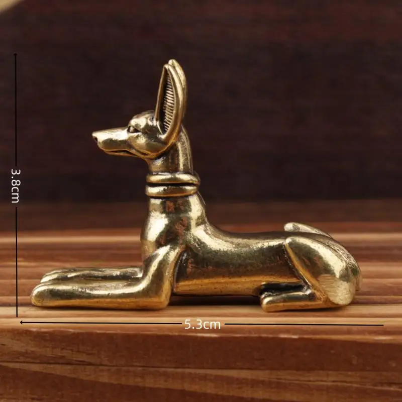 Vintage Handmade Copper Egyptian Pharaoh Hound Statue Brass Animal Dog Figurine for Office Desk Decor Collectible Gift