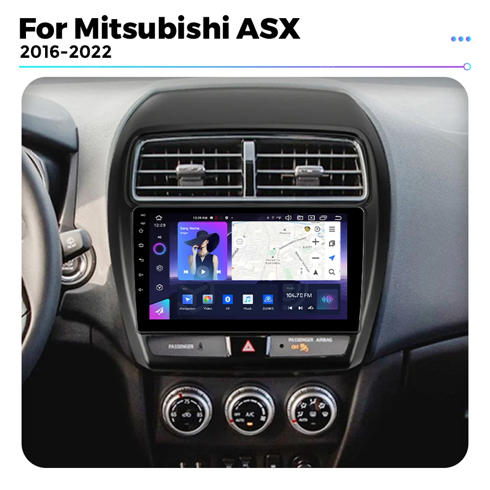 Car Radio Wireless Navigation Carplay For Mitsubishi ASX 1 2016-2022 BT5.0 9inch 4G DSP Multimedia Video Android Auto stereo GPS