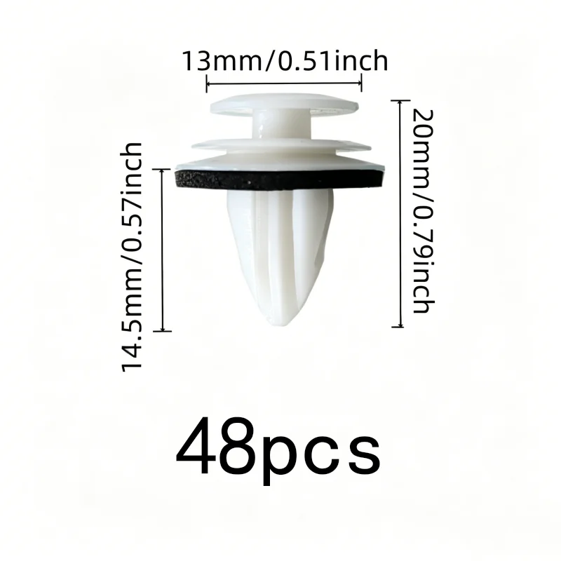 Firm Snap-On Fit Vehicle Interior Retainers 48 pcs, perfect for Truck Cabin Decoration, Vibration Dampening Pad