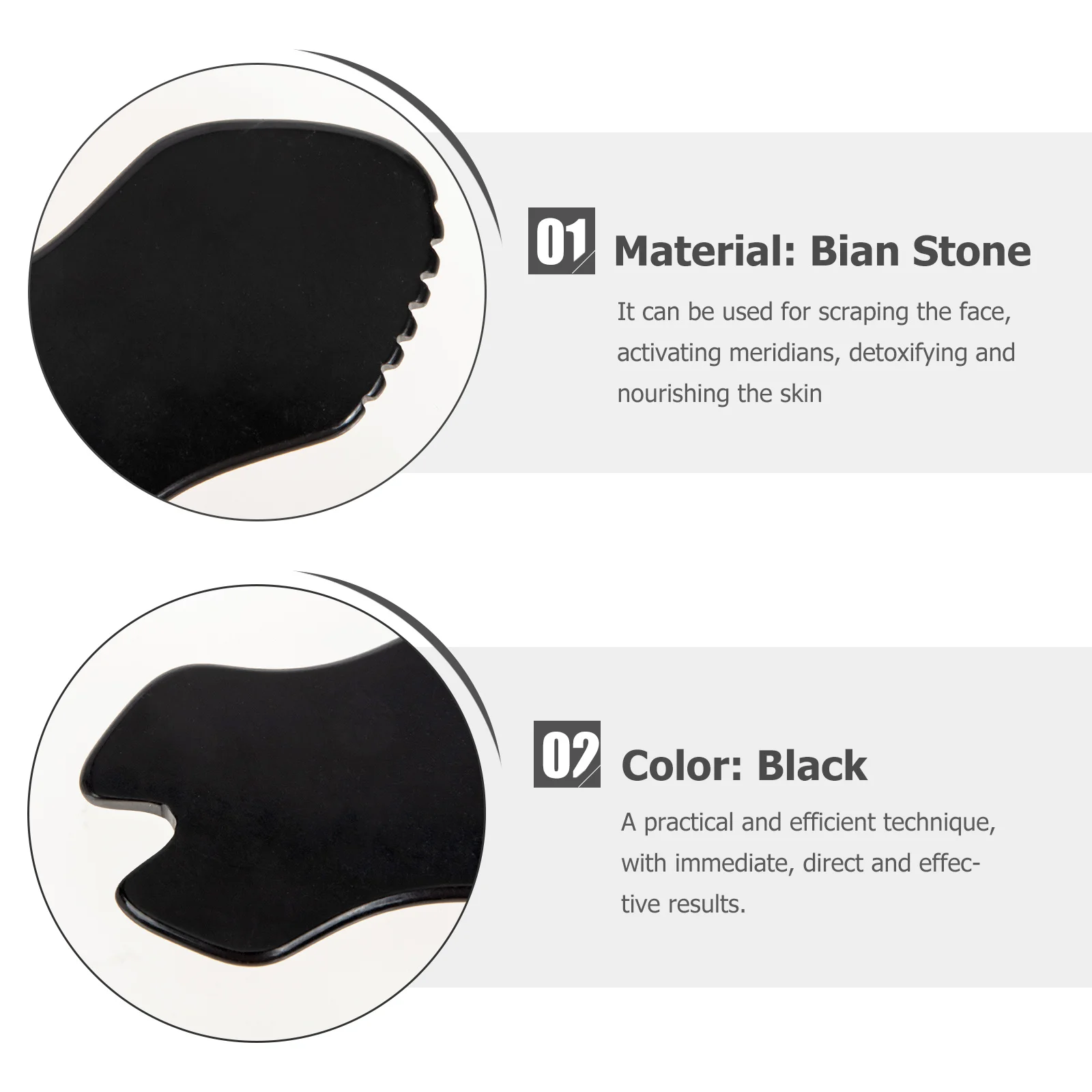 

Natural Black Bian Stone Gua Sha Massage Board for Daily Skincare Routine Enhance Skin Suppleness Non Scratch Surface Tool