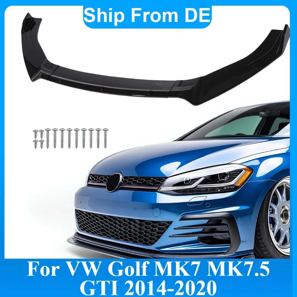 Image of Frontspoilerlippe für VW Golf 7 7.5 MK7 GTI 2014-2020 Frontstoßstangen-Spoiler Splitter Diffusor Schutz Auto Bodykit Tuning