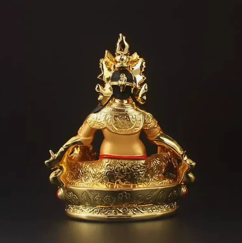 Jambhala Buddha Statue blessed coloured glaze/resin Gilt plated