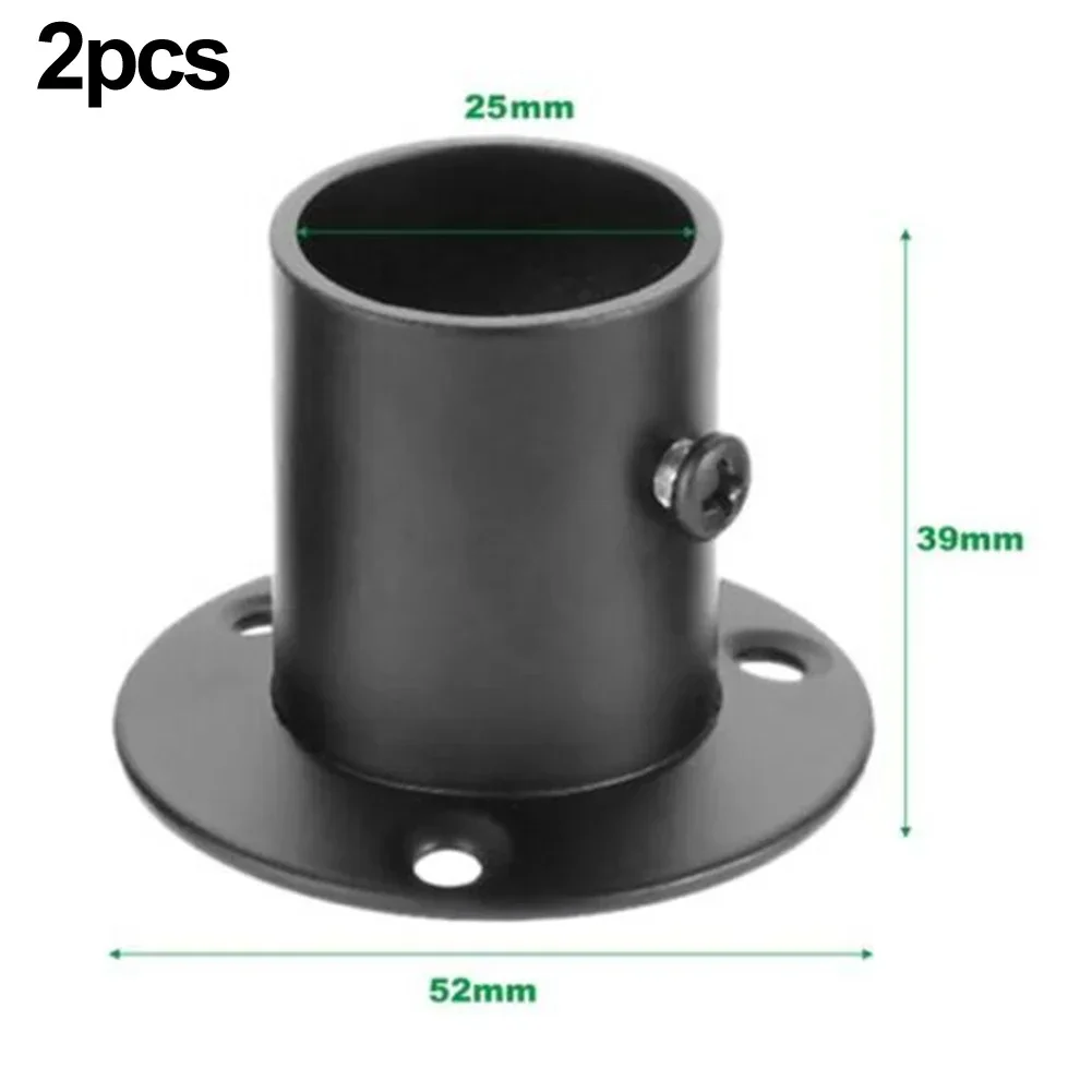 2pcs Stainless Steel Flange Seat Supports Wardrobe Curtain Cloth Rod Round Tube Seat Bracket Household Furniture Hardware Holder