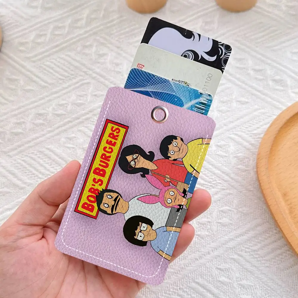B-Bobs B-Burgers Anime Holder Keychain With Keychain For Access Card Bus Pass & Card Credit ID Bank Card Protective Case