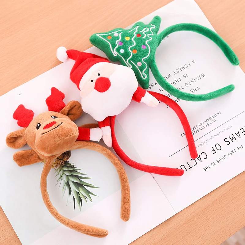 Christmas Headband Santa Claus Elk Christmas Tree Headband Children Adult Headwear Reindeer Ornaments Christmas Ornaments Party