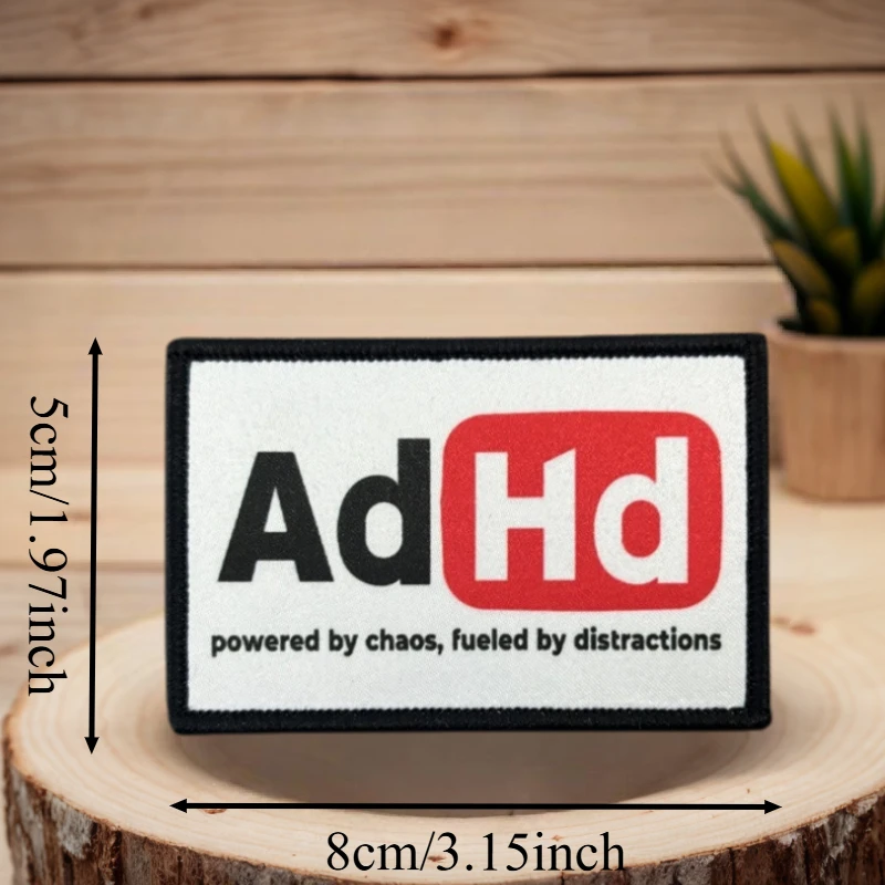 Parche de moral ADHD con velcro para chaleco táctico o mochila