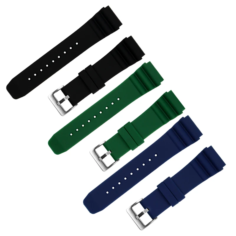 Silicone strap For CASIO swordfish diving watch MDV-106 MDV-107 MTP-VD01D efr-303l watchband Orange green men\'s wrist band 22mm